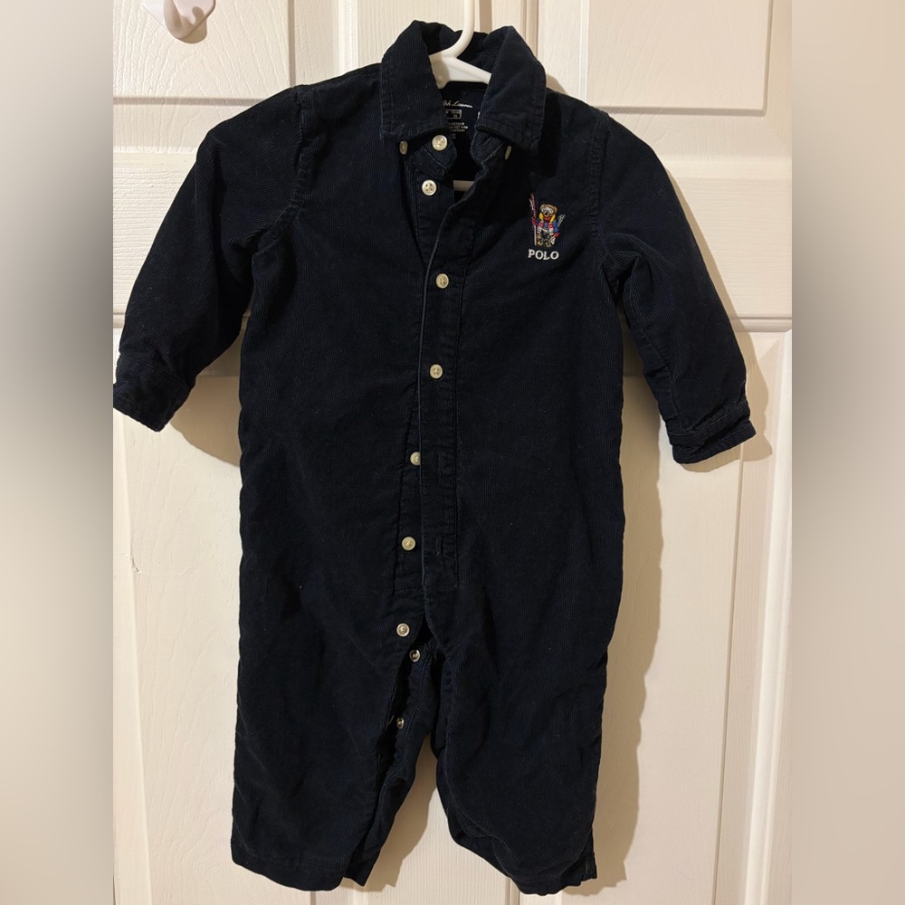 Ralph Lauren Black Corduroy Baby Outfit